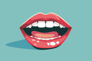 a simple flat illustration of an Mouth, vector graphics