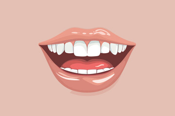 a simple flat illustration of an Mouth, vector graphics