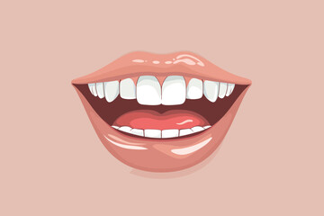 Naklejka premium a simple flat illustration of an Mouth, vector graphics