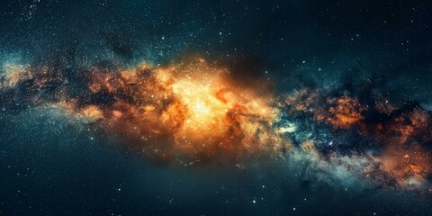 Obraz premium Amazing space background with bright shining stars and colorful nebula