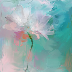 Beautiful Painting Background with White Abstract Flower for Social Media Post