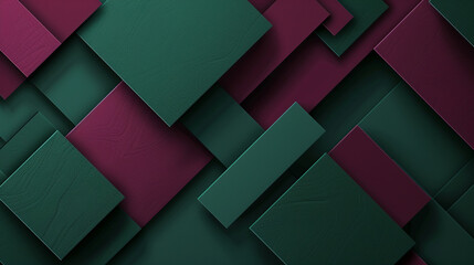 bold geometric shapes of forest green and magenta, ideal for an elegant abstract background