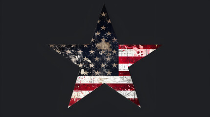 USA flag in a star shape, generative Ai