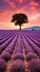 Obraz premium scenic view of lavender fields in Provence, France