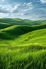 Green rolling hills of Tuscany Italy