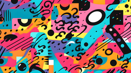 Fototapeta premium Digital retro fabric print geometric pattern graphics poster background