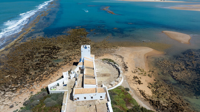  vista a&eacute;rea del castillo de Sancti Petri en el termino municipal de San Fernando, C&aacute;diz