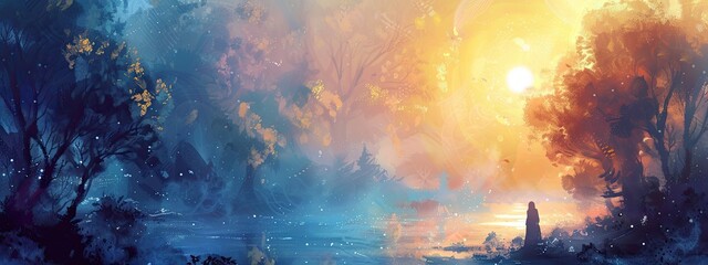 Ethereal painting background.