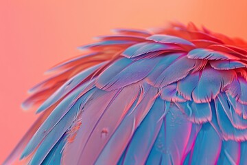 Obraz premium A colorful bird's wing with blue, red, and yellow feathers