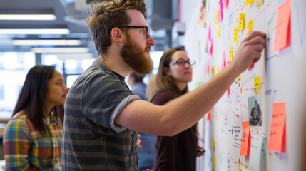 Encourage team members to contribute to the wall by adding relevant keywords or insights.