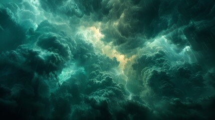 Night evening. Cloudy rain wind. Spooky ominous.Epic fantasy mystic night. Steel blue sky. Color gradient. Heavy storm clouds. Light glow lightning. Dramatic skies background. Night evening. Cloudy