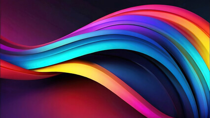 3d render of background of colorful wavy curves and smooth lines