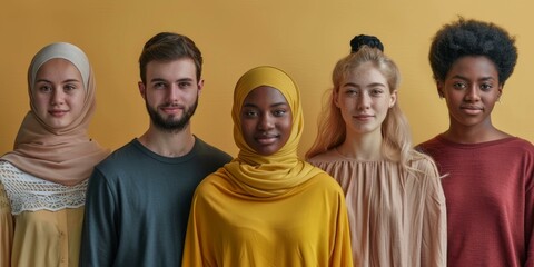 Studio portrait of a diverse group of young people - obrazy, fototapety, plakaty