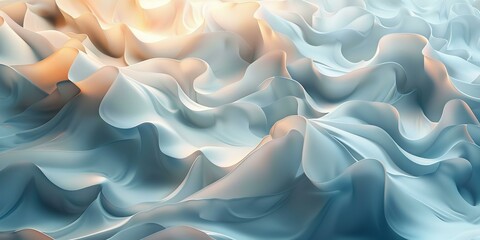 White and Blue Abstract 3D Image