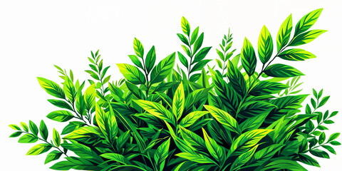 A vibrant illustration of green leaves, set against a plain background.