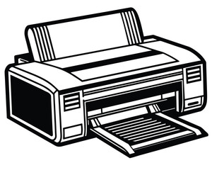 Printer one line drawing Vector