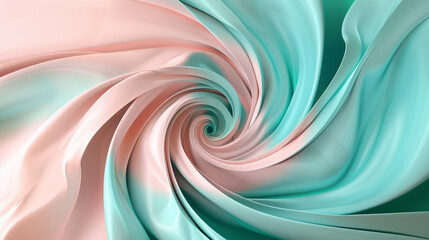 dynamic circular swirls of soft pink and teal, ideal for an elegant abstract background