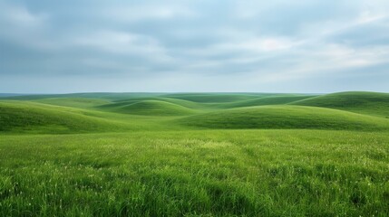 Green rolling hills under a blue sky with white clouds