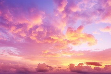 A Vivid Sunset Sky with Pink and Yellow Clouds