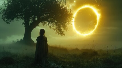 woman watching solar eclipse b