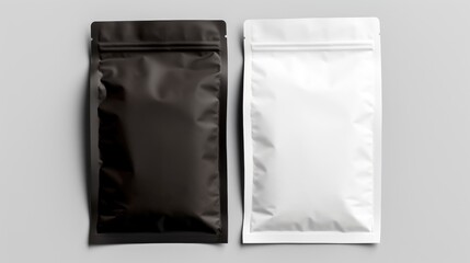 two plain plastic coffee plastic packaging for mockup