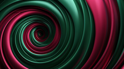 dynamic circular swirls of crimson and forest green, ideal for an elegant abstract background