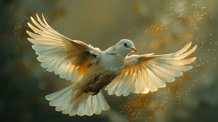 Ethereal Glow: A Bird Soaring in a Timeless Passage