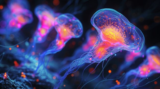 Showcase the process of neurogenesis in the brain, illustrating how neural stem cells divide and differentiate into new neurons throughout