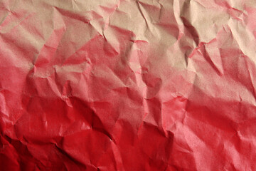 crumpled krantf paper gradation painted red with spray paint