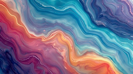 Abstract painting with vibrant colors and a fluid texture