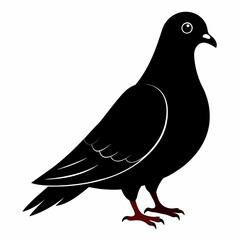 Pigeon of peace silhouette vector art illustration with white background
