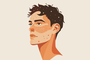 a simple flat illustration of an Skin, vector graphics