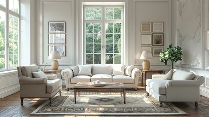 Bright and Airy Living Room With Large Windows