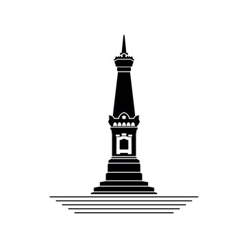 tugu jogja silhouette illustration
