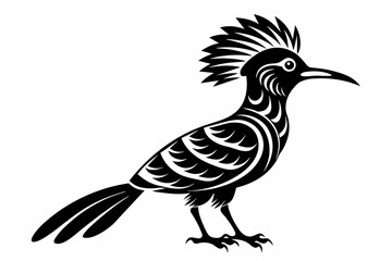Hoopoe silhouette vector illustration isolated on white background 