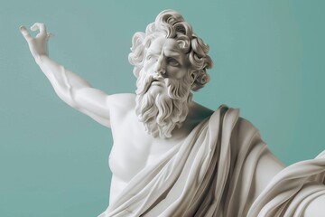 A statue of a man with a beard and a beard