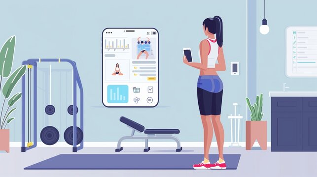 a person using a fitness app to create a personalized workout routine.