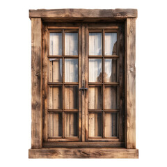 Wooden window isolated on transparent background