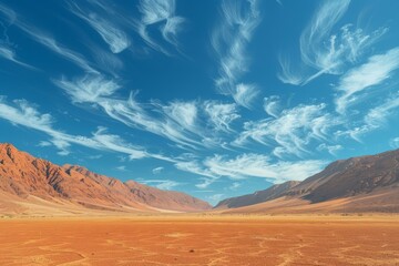 Fototapeta premium Amazing Cirrus Clouds Over the Desert