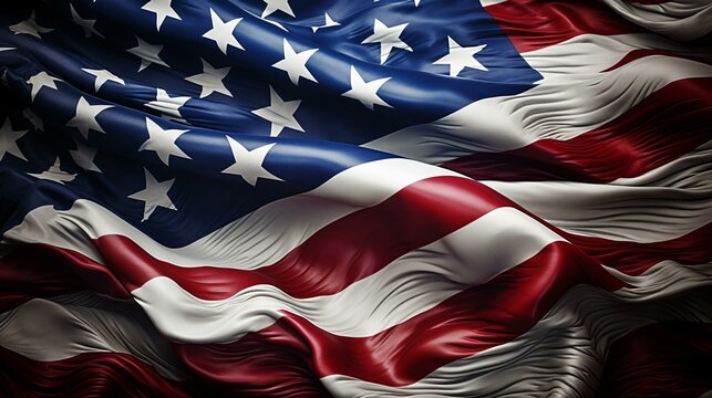 A beautiful waving American flag