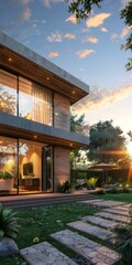 Modern House Exterior Design with Natural Elements