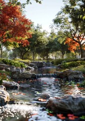 landscaping with rocks and water features