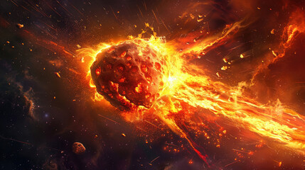 Dramatic Explosion of a Fiery Asteroid