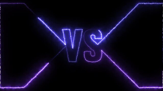 Vs versus neon red and blue versus neon battle battle animation	