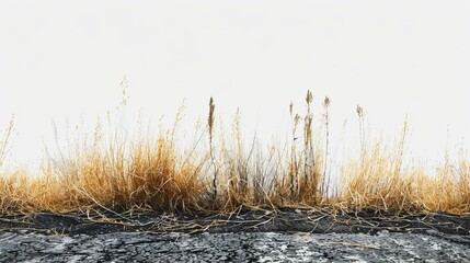 dry grass on a white background