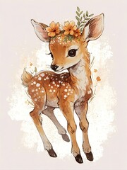 deer with a ribbon