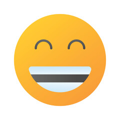 Enthusiastic emoji icon, happy face vector design