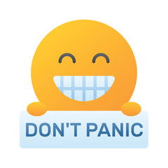 Dont panic emoji vector design, customizable flat style vector