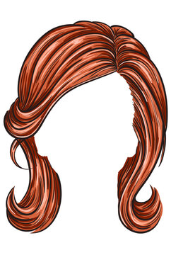 red hair style with curls clip art preview