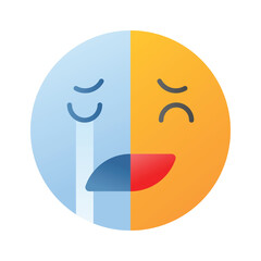 Happy sad feelings emoji icon, ready to use vector design
